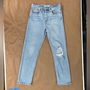 Levi’s premium Wedgie fit denim jeans, light blue stonewashed